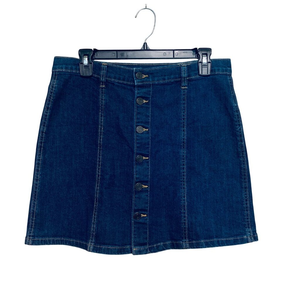 GAP Women’s Skirt Blue Jean Mini Dark Wash Sz 27”‎ Boho Indie Sleaze Grunge Y2k